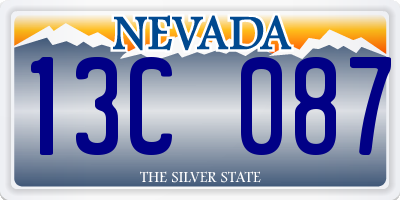 NV license plate 13C087