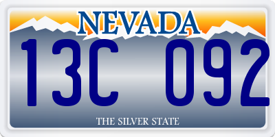 NV license plate 13C092