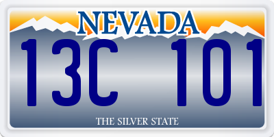 NV license plate 13C101