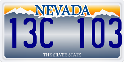 NV license plate 13C103