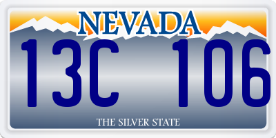 NV license plate 13C106