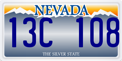 NV license plate 13C108