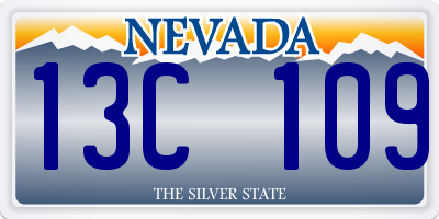 NV license plate 13C109