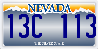 NV license plate 13C113