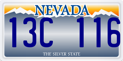 NV license plate 13C116