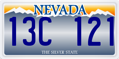 NV license plate 13C121