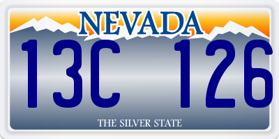 NV license plate 13C126