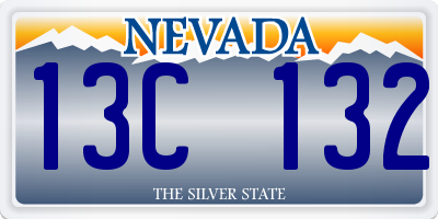 NV license plate 13C132