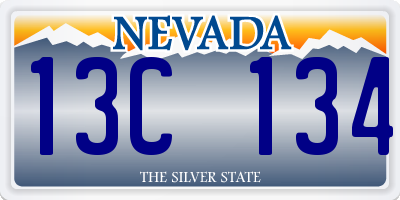 NV license plate 13C134