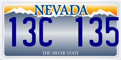 NV license plate 13C135