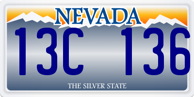 NV license plate 13C136
