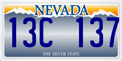 NV license plate 13C137