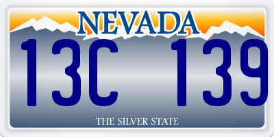 NV license plate 13C139