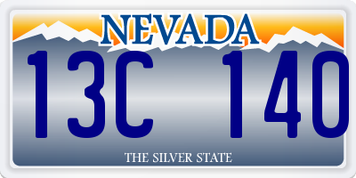 NV license plate 13C140