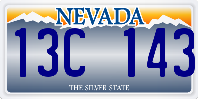 NV license plate 13C143