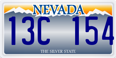 NV license plate 13C154