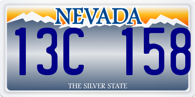 NV license plate 13C158