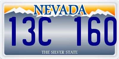 NV license plate 13C160