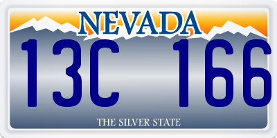 NV license plate 13C166