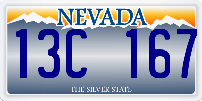 NV license plate 13C167
