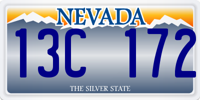 NV license plate 13C172