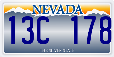 NV license plate 13C178