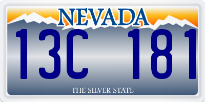 NV license plate 13C181