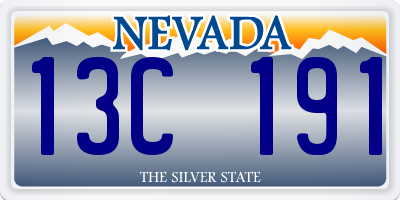 NV license plate 13C191