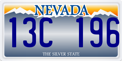 NV license plate 13C196