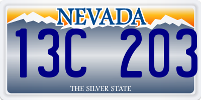 NV license plate 13C203