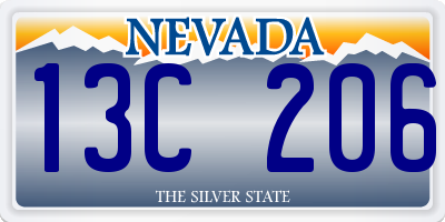 NV license plate 13C206