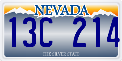 NV license plate 13C214