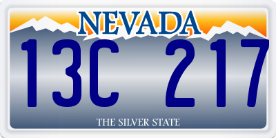 NV license plate 13C217