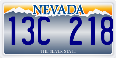 NV license plate 13C218