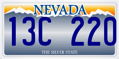 NV license plate 13C220