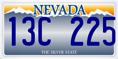 NV license plate 13C225