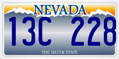 NV license plate 13C228