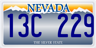 NV license plate 13C229