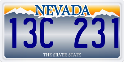 NV license plate 13C231
