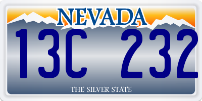 NV license plate 13C232