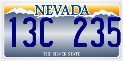 NV license plate 13C235