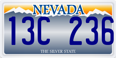 NV license plate 13C236