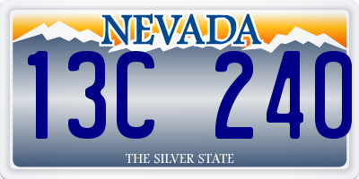 NV license plate 13C240