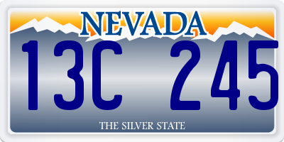 NV license plate 13C245