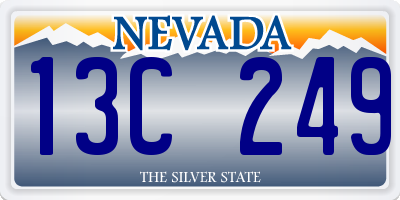 NV license plate 13C249