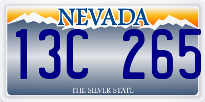 NV license plate 13C265