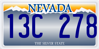 NV license plate 13C278