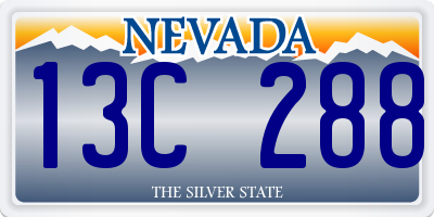 NV license plate 13C288