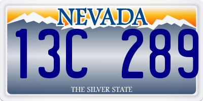 NV license plate 13C289