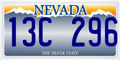 NV license plate 13C296